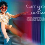 Young child sliding on a colorful playground slide in the kids play area and games zone at DAMAC Riverside Lush Dubai