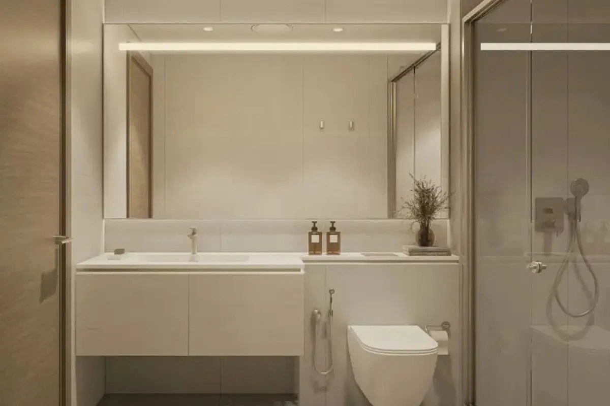 Bathroom in 3-bedroom townhouse at Taormina Village, Al Barari, Dubai