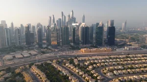 Dubai skyline and residential districts